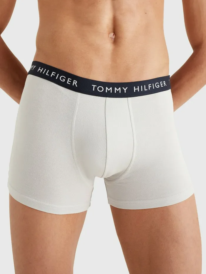Tommy Hilfiger 3Pack Logo Waistband Trunks Des SkyLight CastArmy Grn Mens Underwear Cheap On Sale