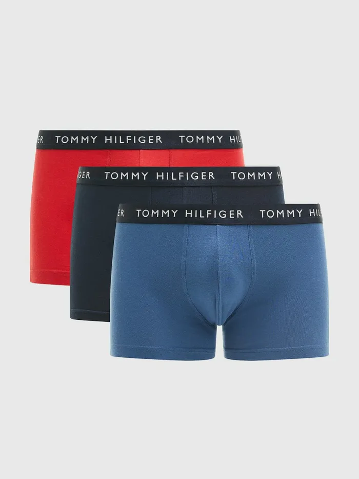 Tommy Hilfiger 3Pack Logo Waistband Trunks Des SkyPetrol BluePrim Red Mens Underwear Gift Ideas Tommy Hilfiger 3Pack Logo Waistband Trunks Des SkyPetrol BluePrim Red Mens Underwear Gift Ideas