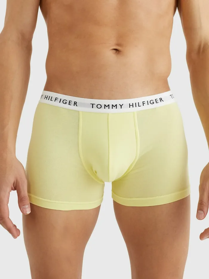 Tommy Hilfiger 3Pack Logo Waistband Trunks Lumi LiliacMystc YllwOpal Grn Mens Underwear Popular