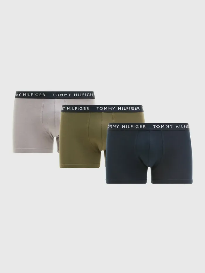 Tommy Hilfiger 3Pack Logo Waistband Trunks SublunarArmy GreenDesert Sky Mens Underwear Cheap On Sale Tommy Hilfiger 3Pack Logo Waistband Trunks SublunarArmy GreenDesert Sky Mens Underwear Cheap On Sale