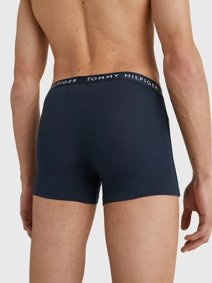 Tommy Hilfiger 3Pack Logo Waistband Trunks SublunarArmy GreenDesert Sky Mens Underwear Cheap On Sale