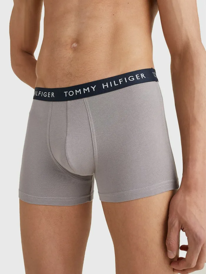 Tommy Hilfiger 3Pack Logo Waistband Trunks SublunarArmy GreenDesert Sky Mens Underwear Cheap On Sale