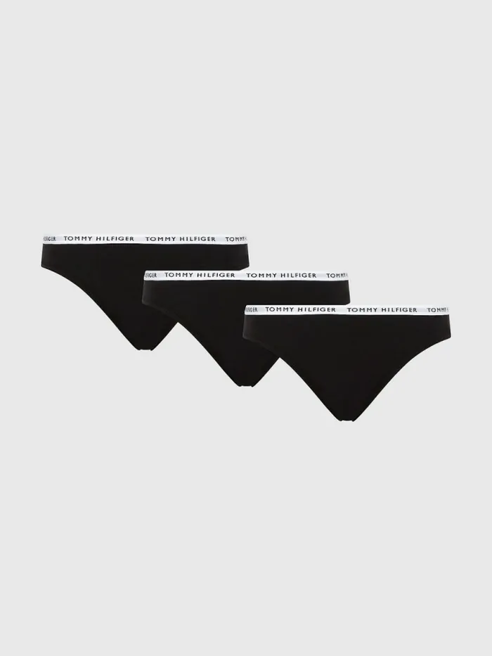 Tommy Hilfiger 3Pack Recycled Cotton Briefs BlackBlackBlack Womens Lingerie