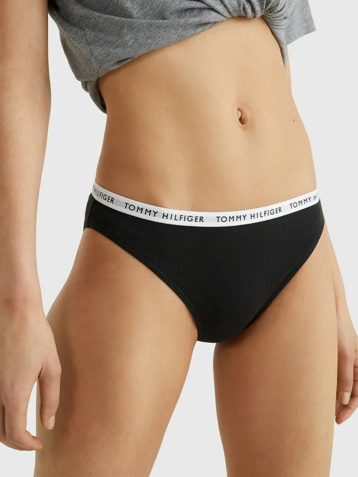Tommy Hilfiger 3Pack Recycled Cotton Briefs BlackBlackBlack Womens Lingerie