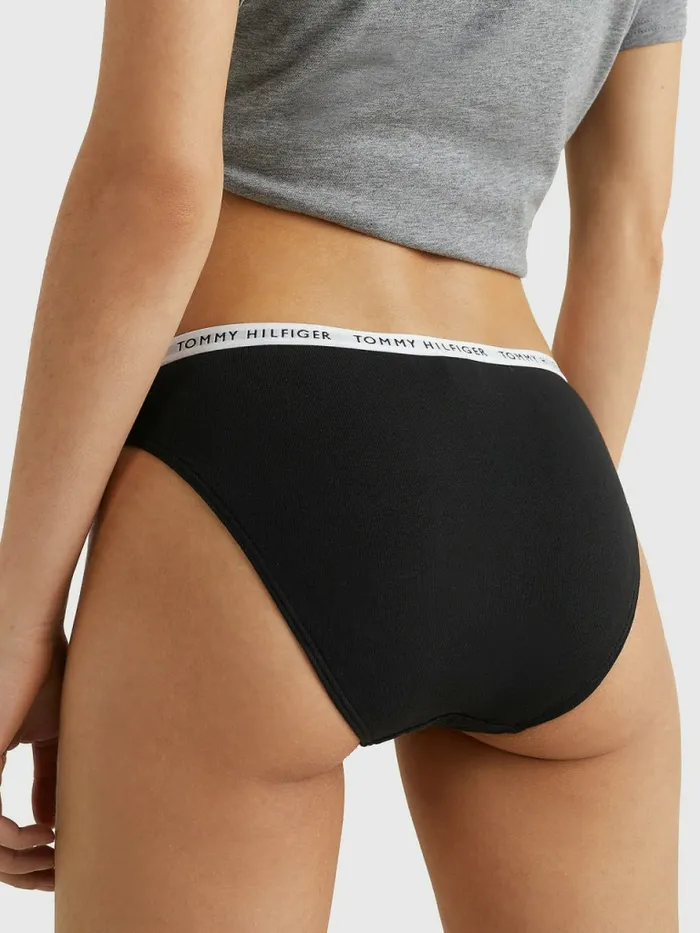 Tommy Hilfiger 3Pack Recycled Cotton Briefs BlackBlackBlack Womens Lingerie
