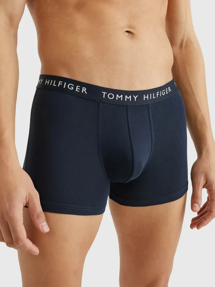 Tommy Hilfiger 3Pack Repeat Logo Trunks Army GrnHydr BlueDes Sky Mens Underwear Near Me
