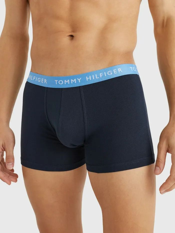 Tommy Hilfiger 3Pack Repeat Logo Trunks Army GrnHydr BlueDes Sky Mens Underwear Near Me