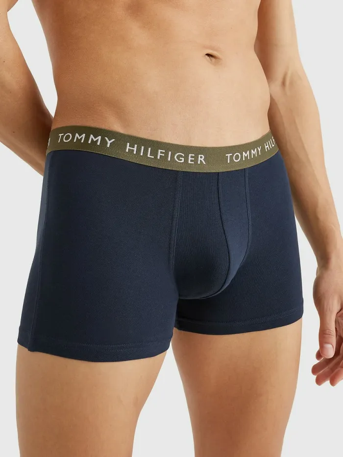 Tommy Hilfiger 3Pack Repeat Logo Trunks Army GrnHydr BlueDes Sky Mens Underwear Near Me