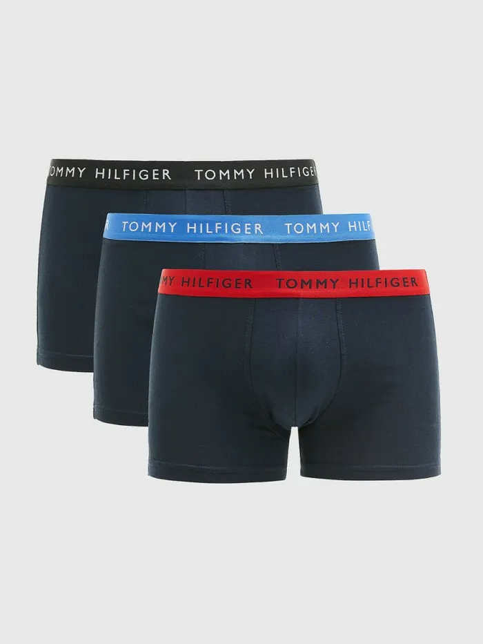 Tommy Hilfiger 3Pack Repeat Logo Trunks BlackTop WaterPrimary Red Mens Underwear For Sale Tommy Hilfiger 3Pack Repeat Logo Trunks BlackTop WaterPrimary Red Mens Underwear For Sale