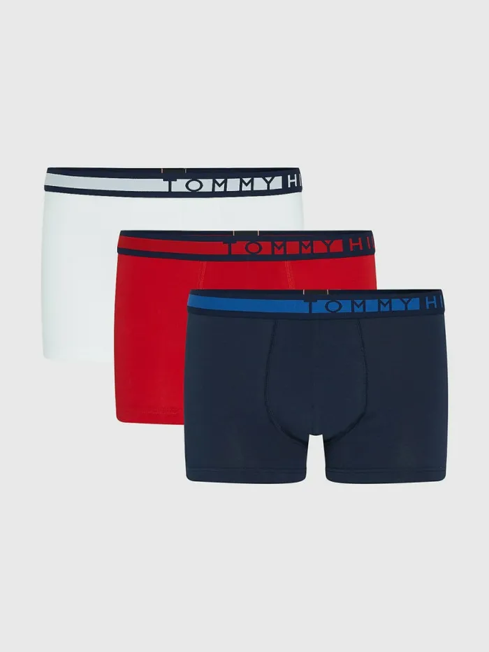 Tommy Hilfiger 3Pack Statement Waistband Trunks NavyblazerTangoredPvhwhite Mens Underwear Gift 4 You Tommy Hilfiger 3Pack Statement Waistband Trunks NavyblazerTangoredPvhwhite Mens Underwear Gift 4 You