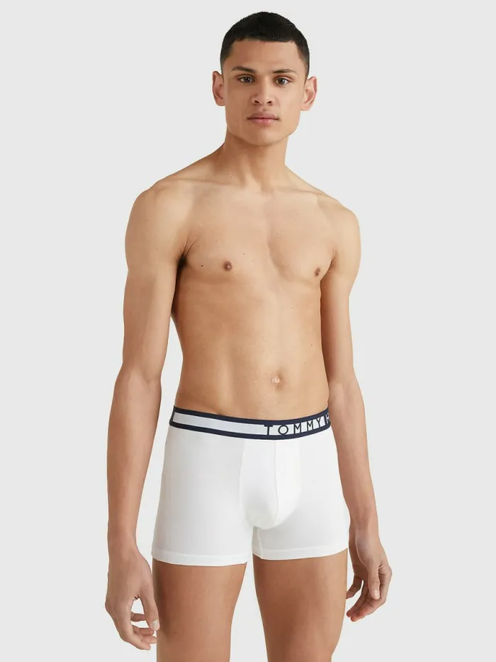 Tommy Hilfiger 3Pack Statement Waistband Trunks NavyblazerTangoredPvhwhite Mens Underwear Gift 4 You