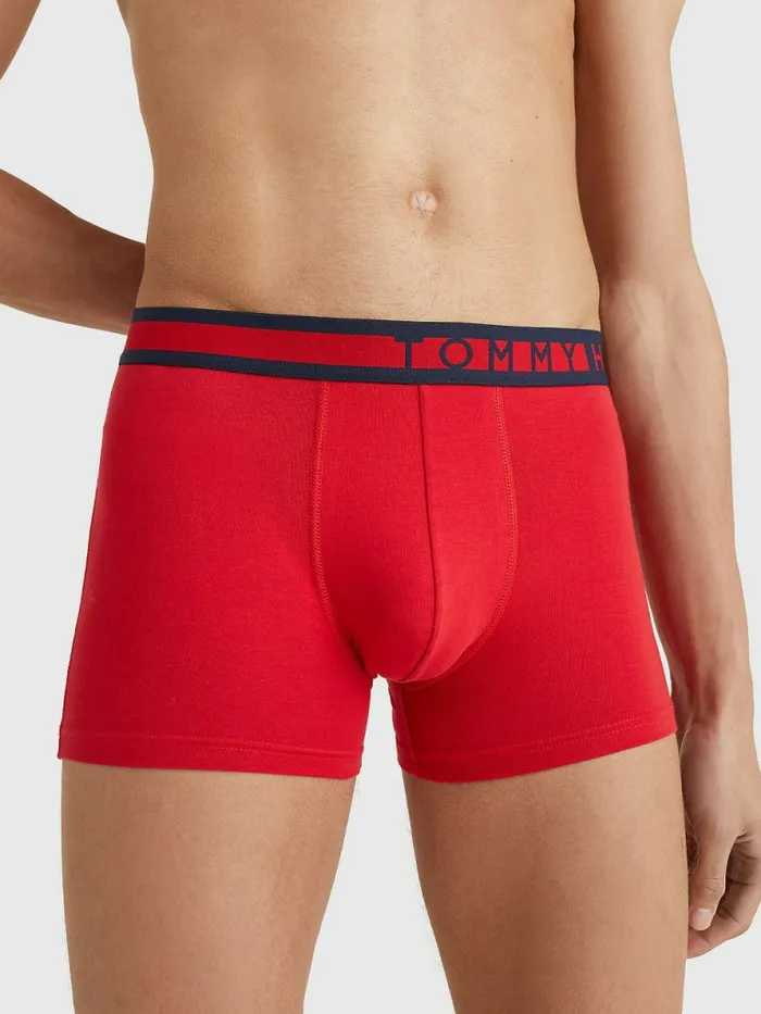 Tommy Hilfiger 3Pack Statement Waistband Trunks NavyblazerTangoredPvhwhite Mens Underwear Gift 4 You