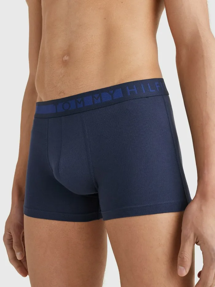 Tommy Hilfiger 3Pack Statement Waistband Trunks NavyblazerTangoredPvhwhite Mens Underwear Gift 4 You