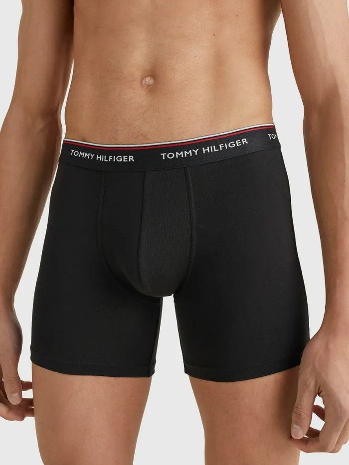 Tommy Hilfiger 3Pack Stretch Cotton Boxer Shorts BlackBlackBlack Mens Essentials Fashion