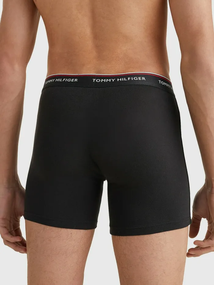 Tommy Hilfiger 3Pack Stretch Cotton Boxer Shorts BlackBlackBlack Mens Essentials Fashion