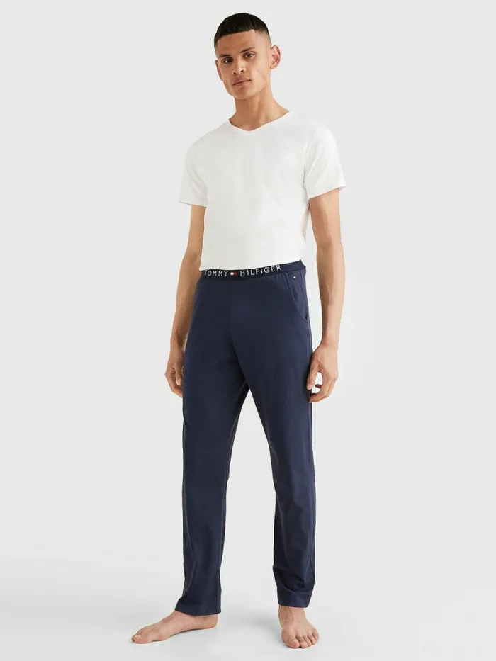 Tommy Hilfiger 3 Pack VNeck Cotton TShirts White Mens Loungewear and Nightwear On Sale