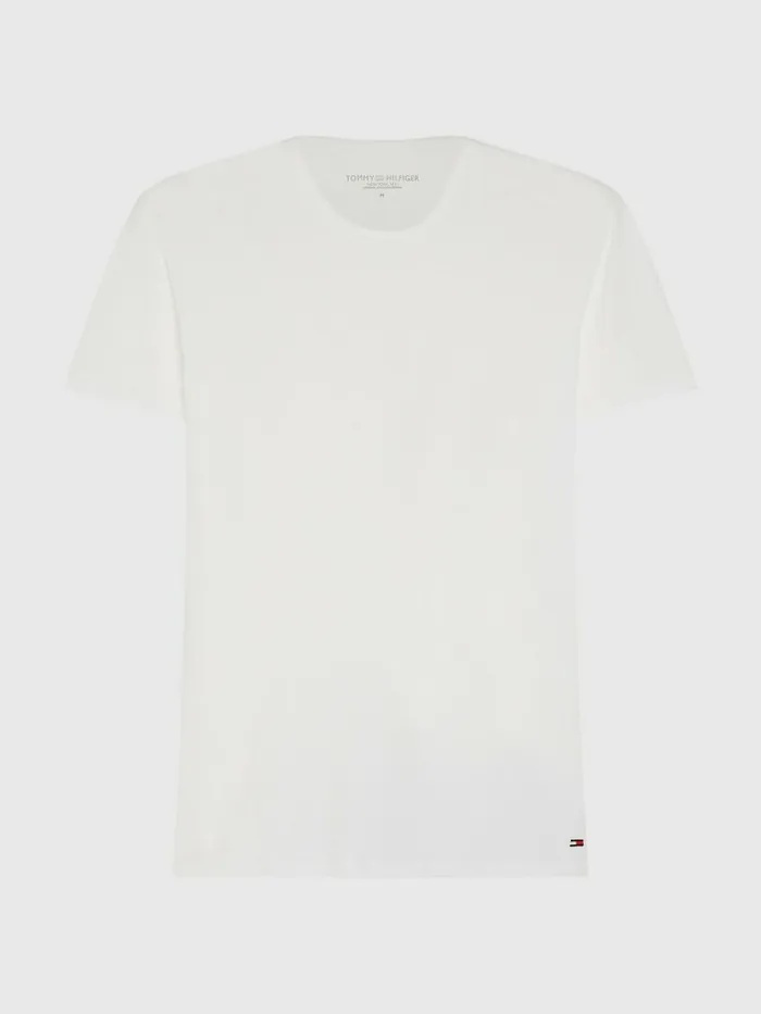 Tommy Hilfiger 3 Pack VNeck Cotton TShirts White Mens Loungewear and Nightwear On Sale