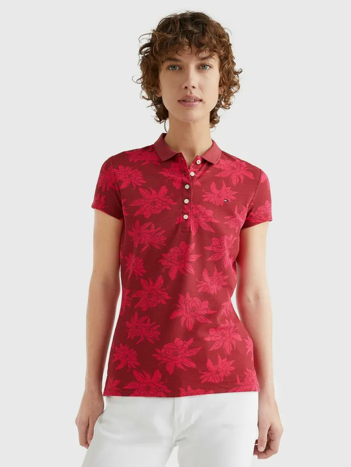 Tommy Hilfiger Abstract Print Slim Fit Polo Mid Scale BloomPink Splendor Womens Polo Shirts For Sale Tommy Hilfiger Abstract Print Slim Fit Polo Mid Scale BloomPink Splendor Womens Polo Shirts For Sale