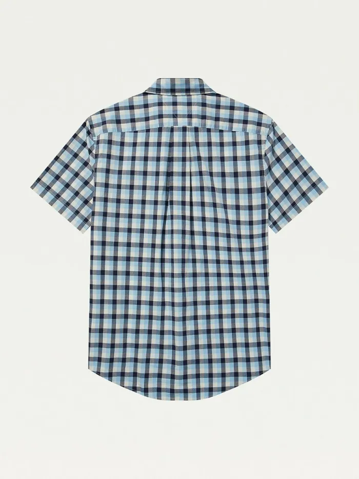 Tommy Hilfiger Adaptive Check Stretch Custom Fit Shirt Hydrangea Blue Mens Shirts Casaul