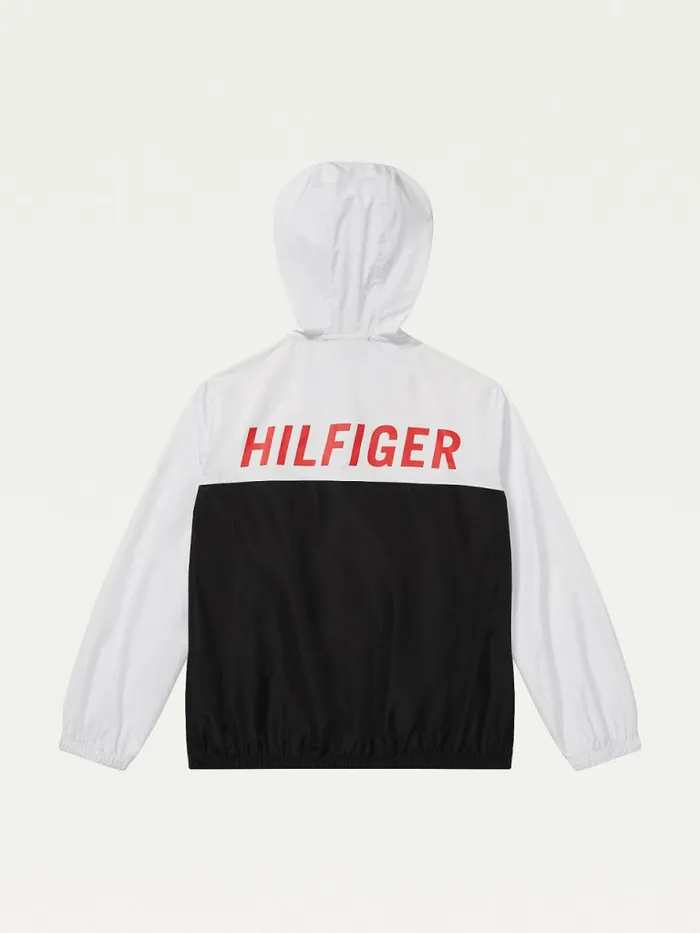 Tommy Hilfiger Adaptive ColourBlocked Packable Jacket Bright WhiteTh Deep Black Womens Coats and Jackets Sale