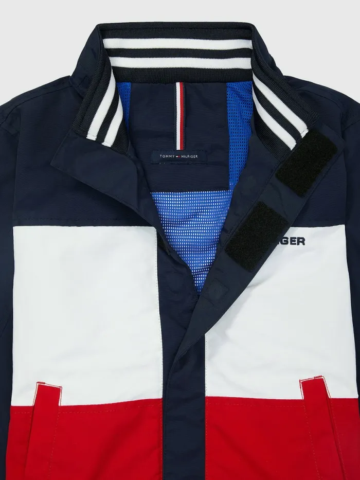 Tommy Hilfiger Adaptive ColourBlocked Regatta Jacket Navy Blazer Boys Coats and Jackets For Sale