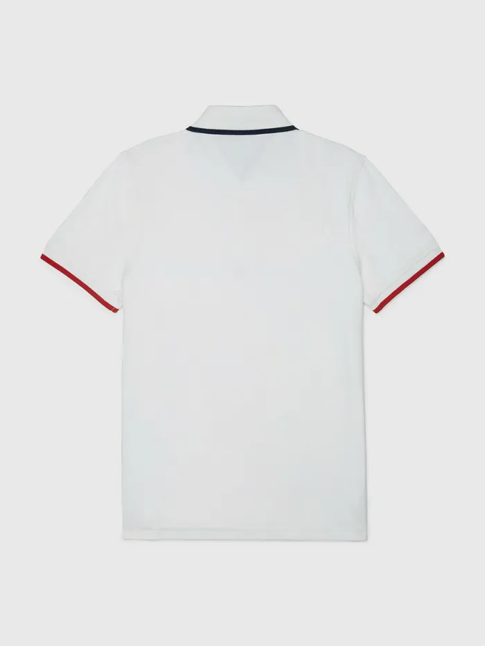 Tommy Hilfiger Adaptive Contrast Polo Bright White Mens Polo Shirts Fashion