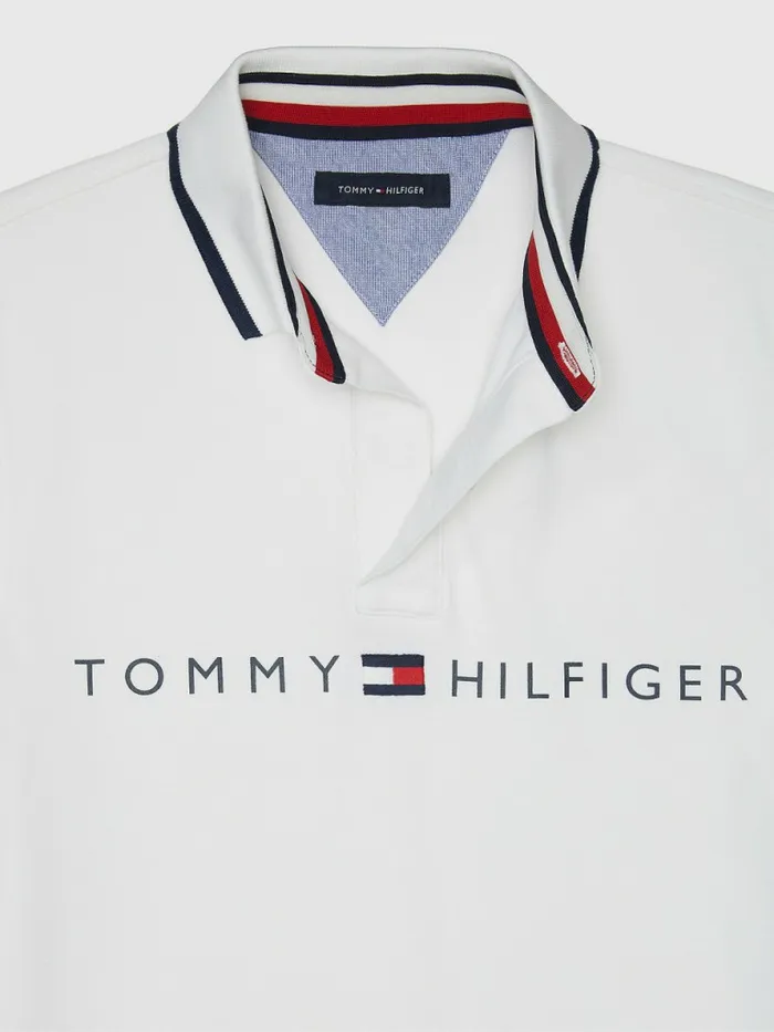 Tommy Hilfiger Adaptive Contrast Polo Bright White Mens Polo Shirts Fashion