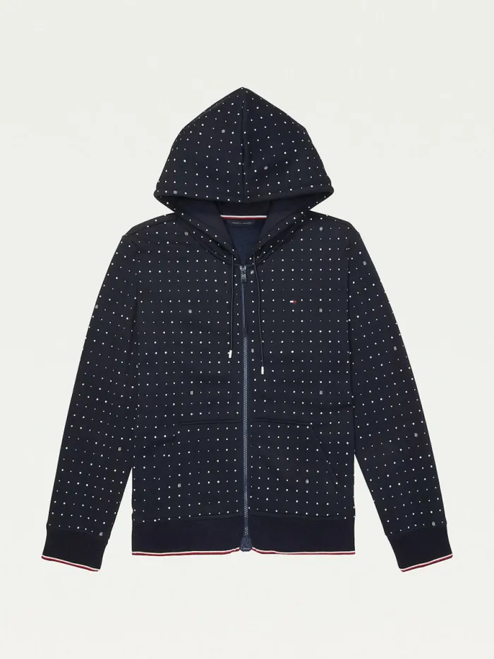 Tommy Hilfiger Adaptive Dot Print Hoody Masters NavyMulti Womens Sweatshirts and Hoodies Gift 4 You Tommy Hilfiger Adaptive Dot Print Hoody Masters NavyMulti Womens Sweatshirts and Hoodies Gift 4 You