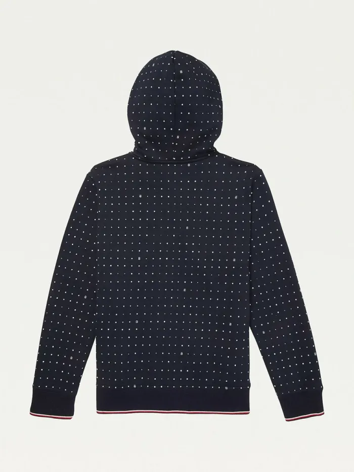Tommy Hilfiger Adaptive Dot Print Hoody Masters NavyMulti Womens Sweatshirts and Hoodies Gift 4 You