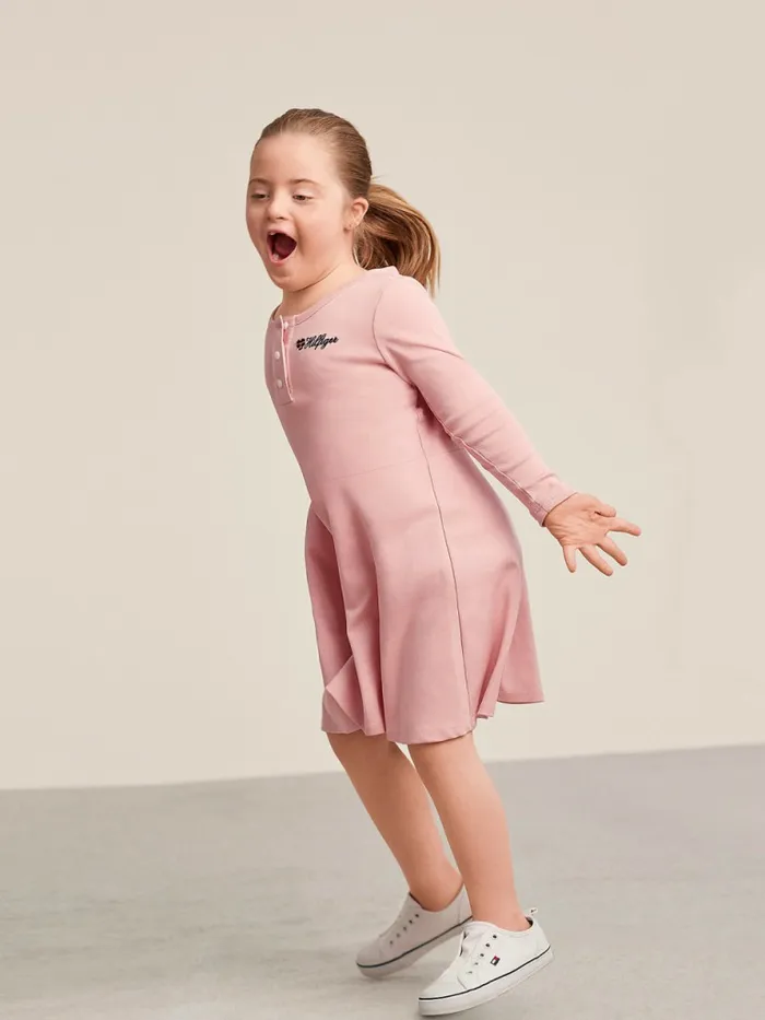 Tommy Hilfiger Adaptive Henley TShirt Dress Pale Primrose Girls Dresses Casaul Tommy Hilfiger Adaptive Henley TShirt Dress Pale Primrose Girls Dresses Casaul