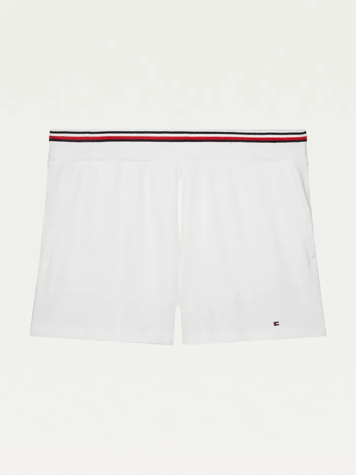 Tommy Hilfiger Adaptive High Waist Shorts Bright White Womens Shorts Sale