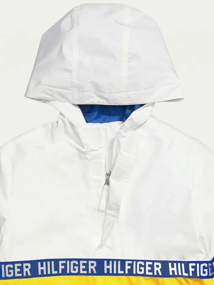 Tommy Hilfiger Adaptive Hooded ColourBlocked Jacket Banana Peel Boys Coats and Jackets Sale
