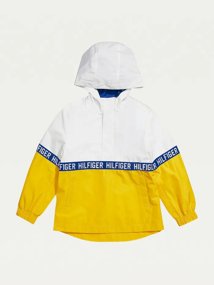 Tommy Hilfiger Adaptive Hooded ColourBlocked Jacket Banana Peel Boys Coats and Jackets Sale