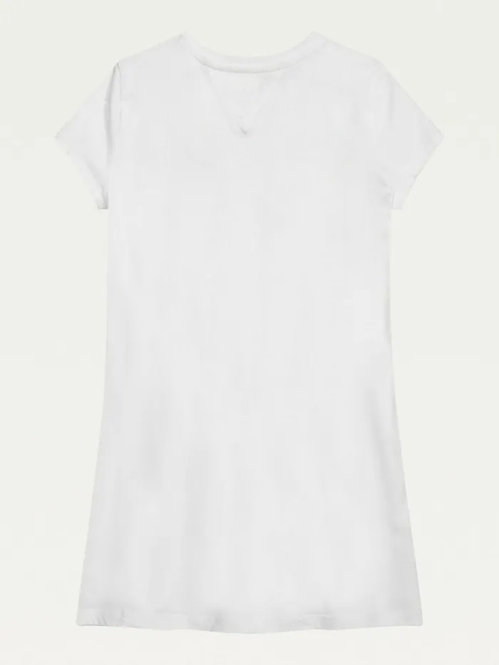 Tommy Hilfiger Adaptive Logo Pure Cotton TShirt Dress Rosy Cheeks Girls Dresses Gift 4 You