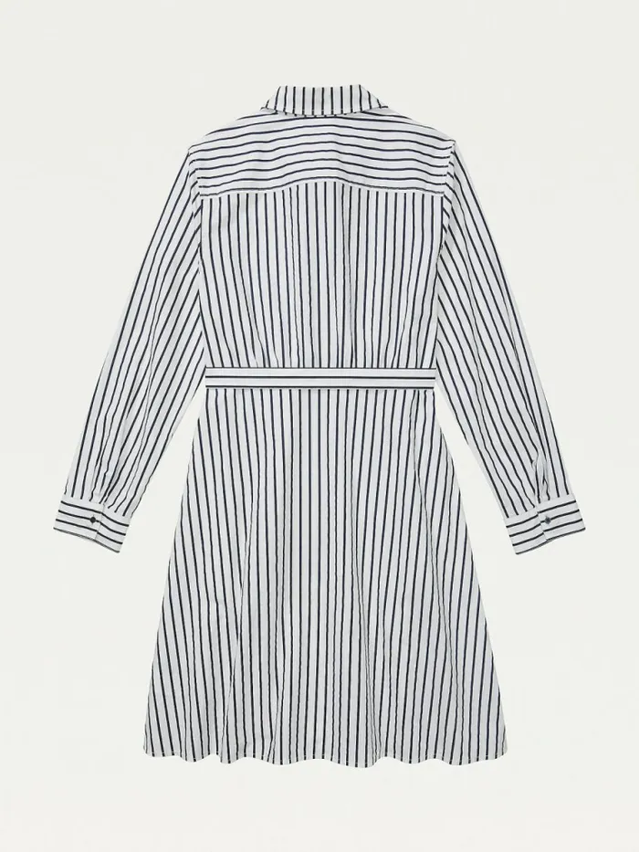 Tommy Hilfiger Adaptive Long Sleeve Stripe Shirt Dress Masters NavyMulti Womens Tommy Adaptive Online