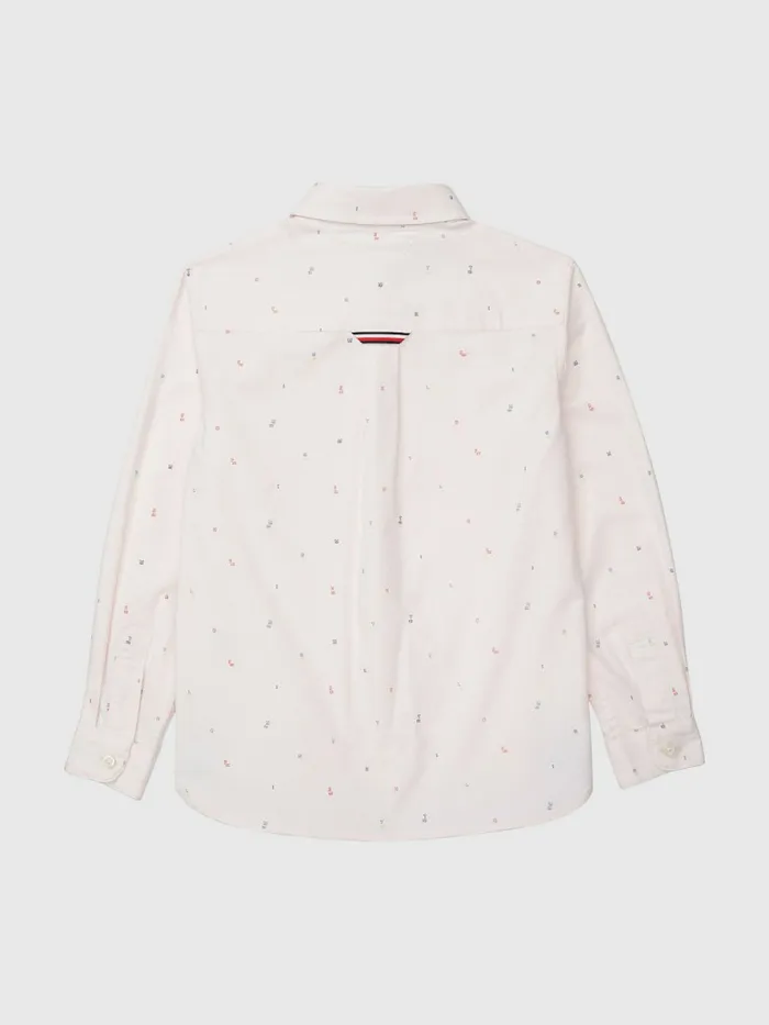 Tommy Hilfiger Adaptive Micro Print Shirt Precious Pink Multi Boys Shirts Casaul