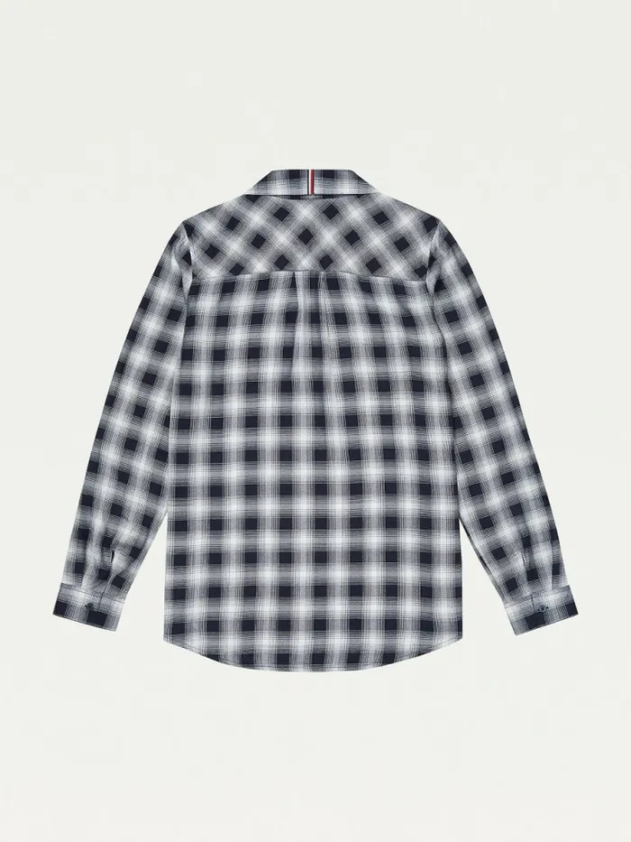 Tommy Hilfiger Adaptive Plaid Popover Shirt Masters NavyMulti Womens Shirts and Blouses On Sale