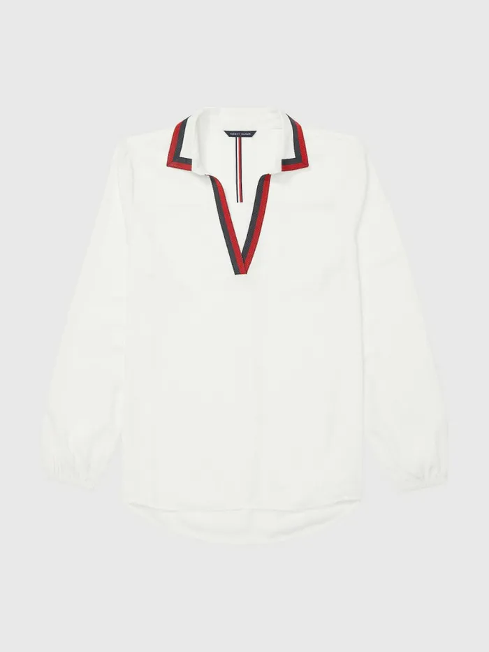 Tommy Hilfiger Adaptive Popover Blouse Milky Way Womens Shirts and Blouses Fashion Tommy Hilfiger Adaptive Popover Blouse Milky Way Womens Shirts and Blouses Fashion