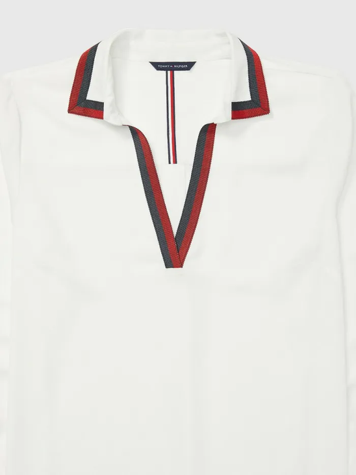 Tommy Hilfiger Adaptive Popover Blouse Milky Way Womens Shirts and Blouses Fashion