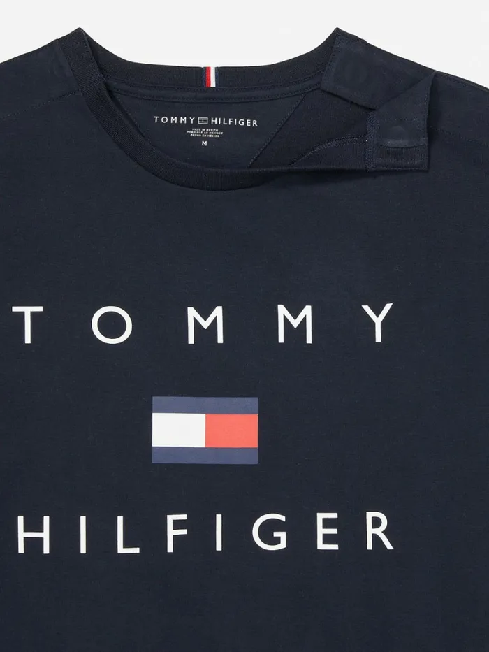 Tommy Hilfiger Adaptive Pure Cotton Logo TShirt Sky Captain Mens TShirts For Sale