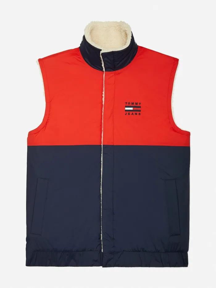 Tommy Hilfiger Adaptive Recycled Reversible Vest Snow White Mens Coats and Jackets Sale