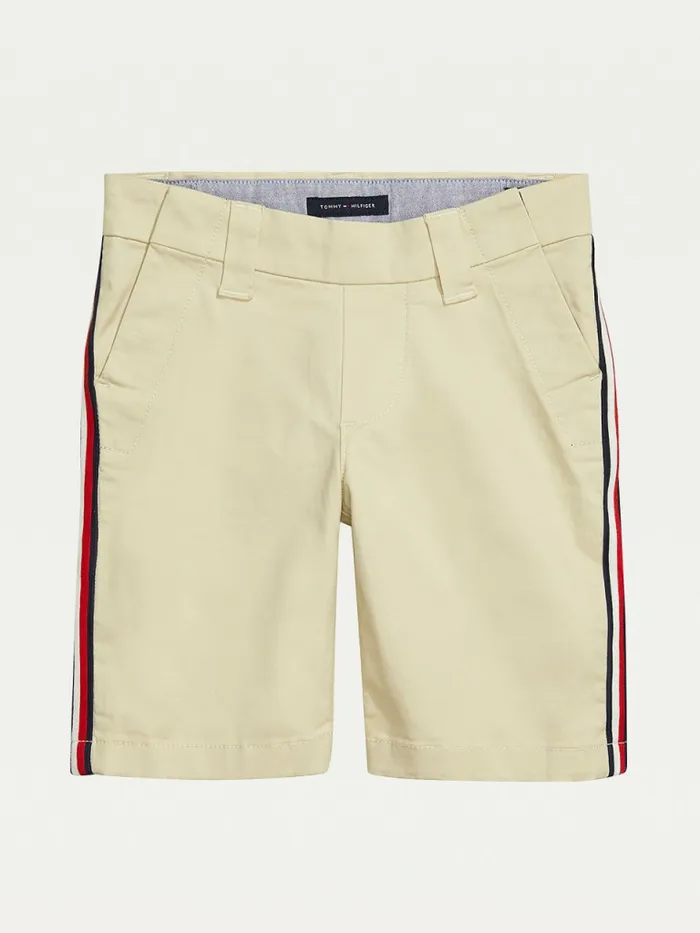 Tommy Hilfiger Adaptive Seated Fit Stripe Shorts Oyster WhitePt Girls Trousers Shorts and Skirts Casaul Tommy Hilfiger Adaptive Seated Fit Stripe Shorts Oyster WhitePt Girls Trousers Shorts and Skirts Casaul