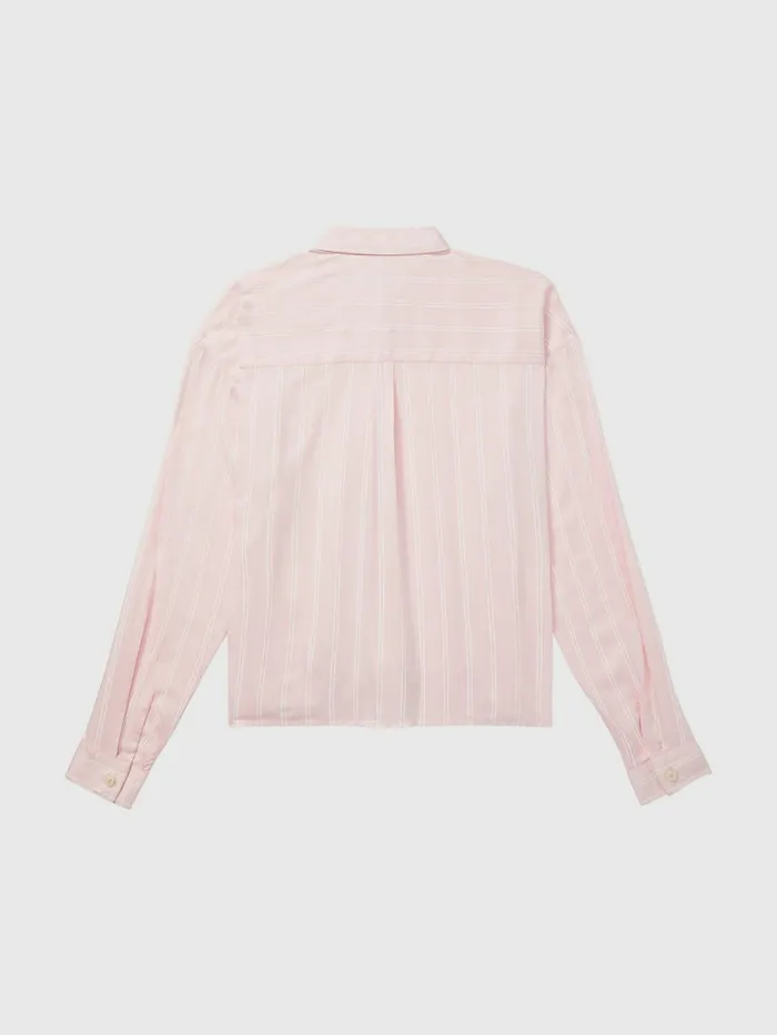 Tommy Hilfiger Adaptive Viscose Front Knot Relaxed Shirt Wonder Blue Optic Wht Womens Tommy Adaptive