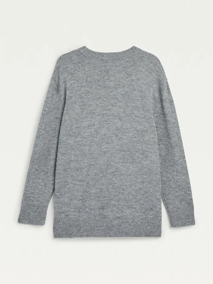 Tommy Hilfiger Alpaca Wool Oversized Jumper Medium Grey Heather Womens Knitwear For Sale