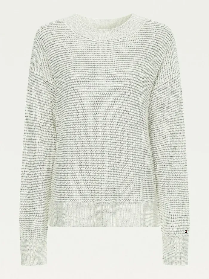 Tommy Hilfiger Alpaca Wool Relaxed Fit Jumper Light Grey HeatherEcru Swt Womens Knitwear Fashion