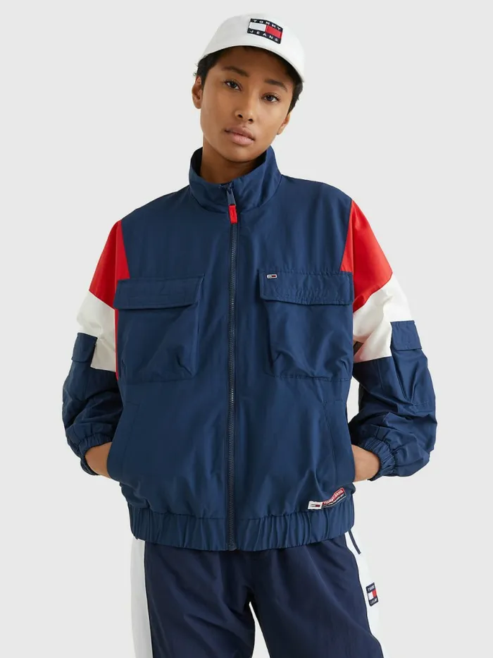 Tommy Hilfiger Archive ColourBlocked Track Jacket Twilight NavyMulti Womens Coats and Jackets Fashion Tommy Hilfiger Archive ColourBlocked Track Jacket Twilight NavyMulti Womens Coats and Jackets Fashion