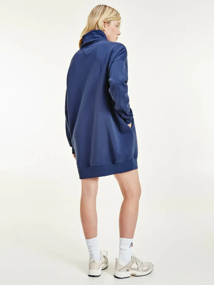 Tommy Hilfiger Argyle Logo Sweater Dress Twilight Navy Womens Dresses and Jumpsuits Casaul