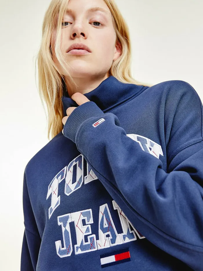 Tommy Hilfiger Argyle Logo Sweater Dress Twilight Navy Womens Dresses and Jumpsuits Casaul