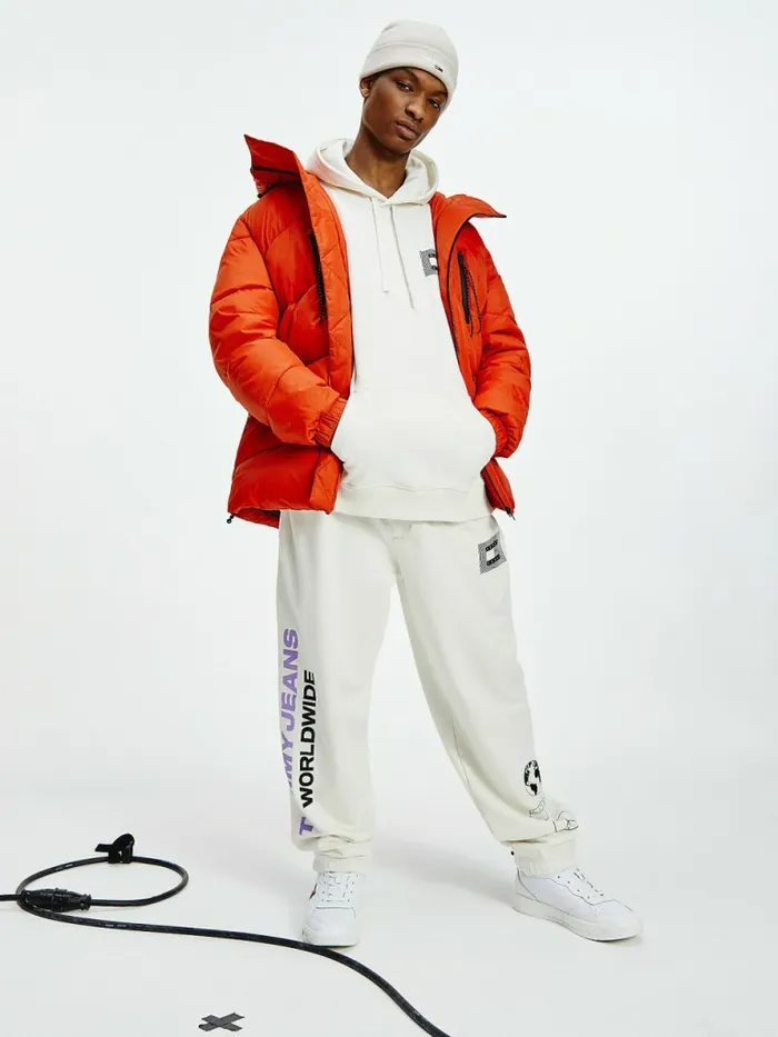 Tommy Hilfiger Asymmetrical Zip Puffer Jacket Orange Spice Mens Coats and Jackets Gift for Friend Tommy Hilfiger Asymmetrical Zip Puffer Jacket Orange Spice Mens Coats and Jackets Gift for Friend