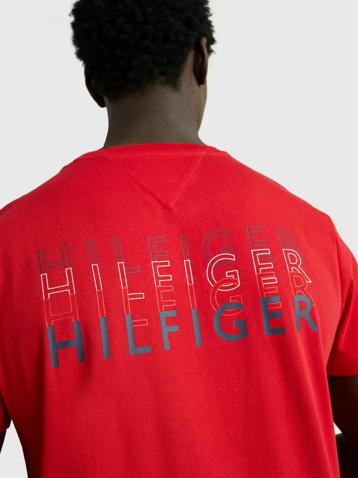 Tommy Hilfiger Back Logo TShirt Primary Red Mens TShirts Gift 4 You
